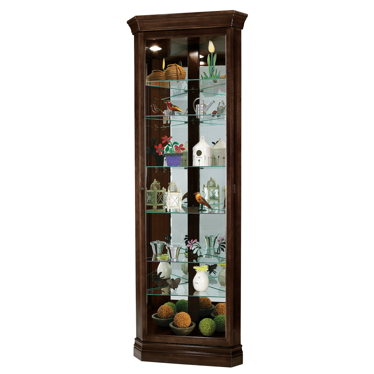 Howard Miller Dustin Corner Curio Cabinet 680484 - Home Bars USA