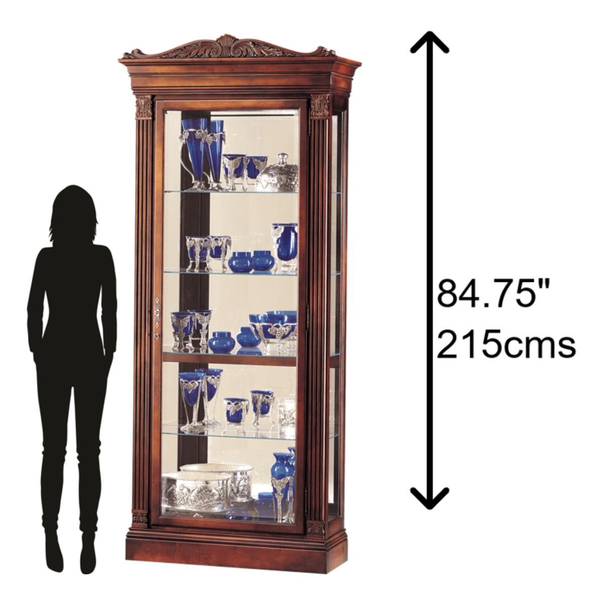 Howard Miller Embassy Curio Cabinet 680243 scale - Home Bars USA