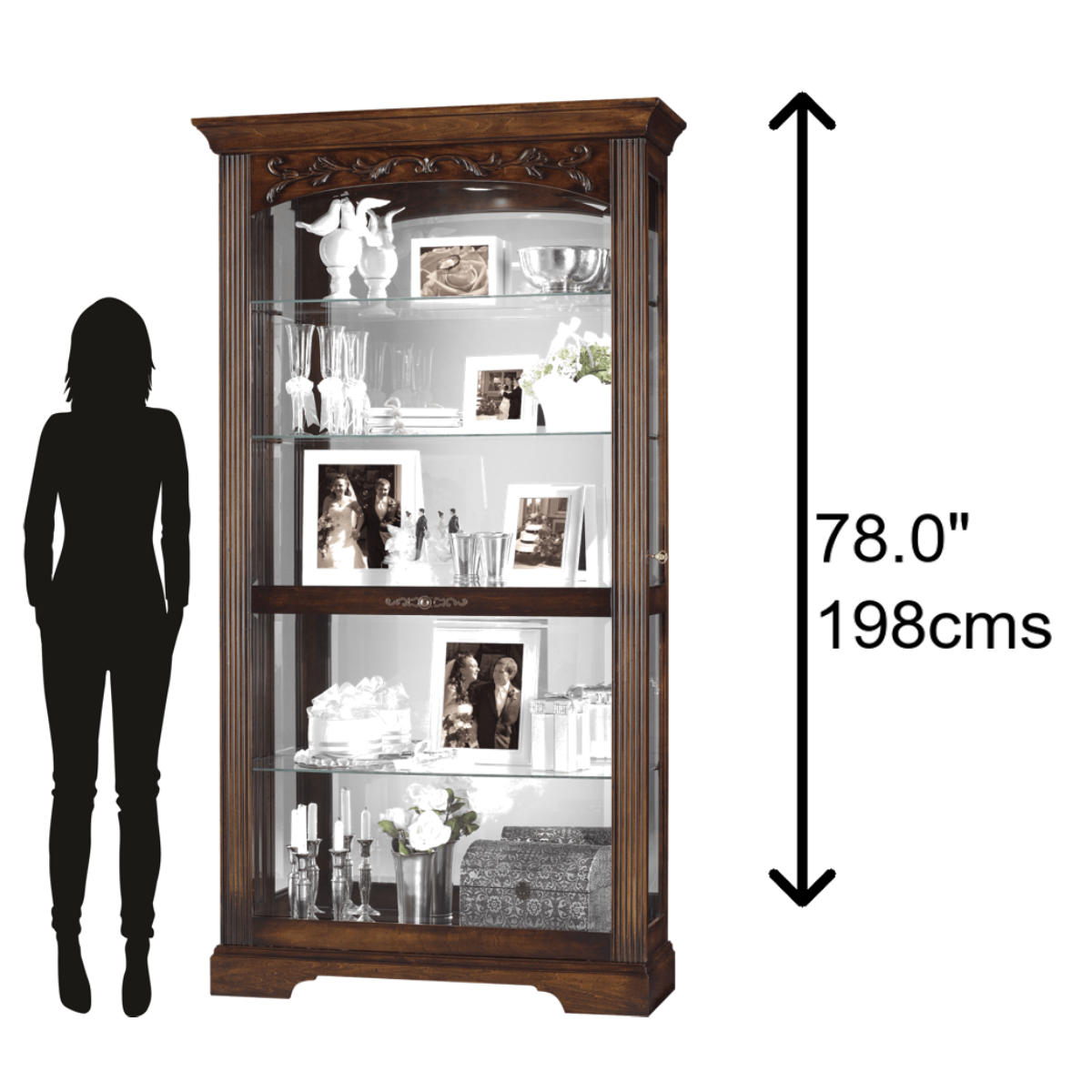 Howard Miller Hartland Curio Cabinet 680445 Home Bars USA