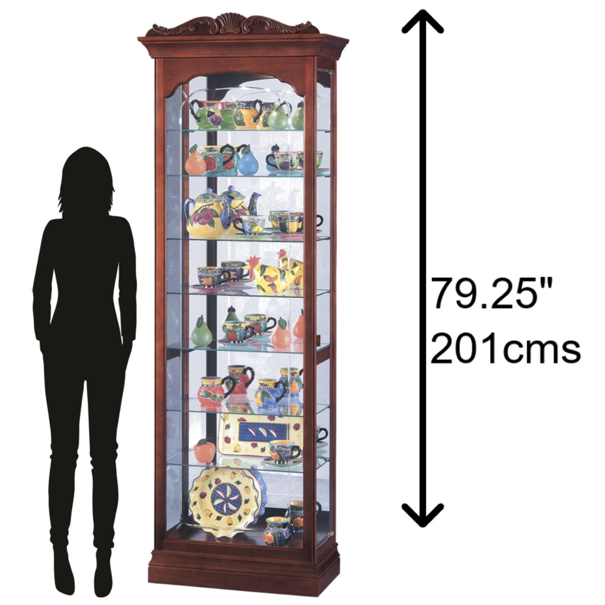 Howard Miller Hastings Curio Cabinet 680342 scale - Home Bars USA