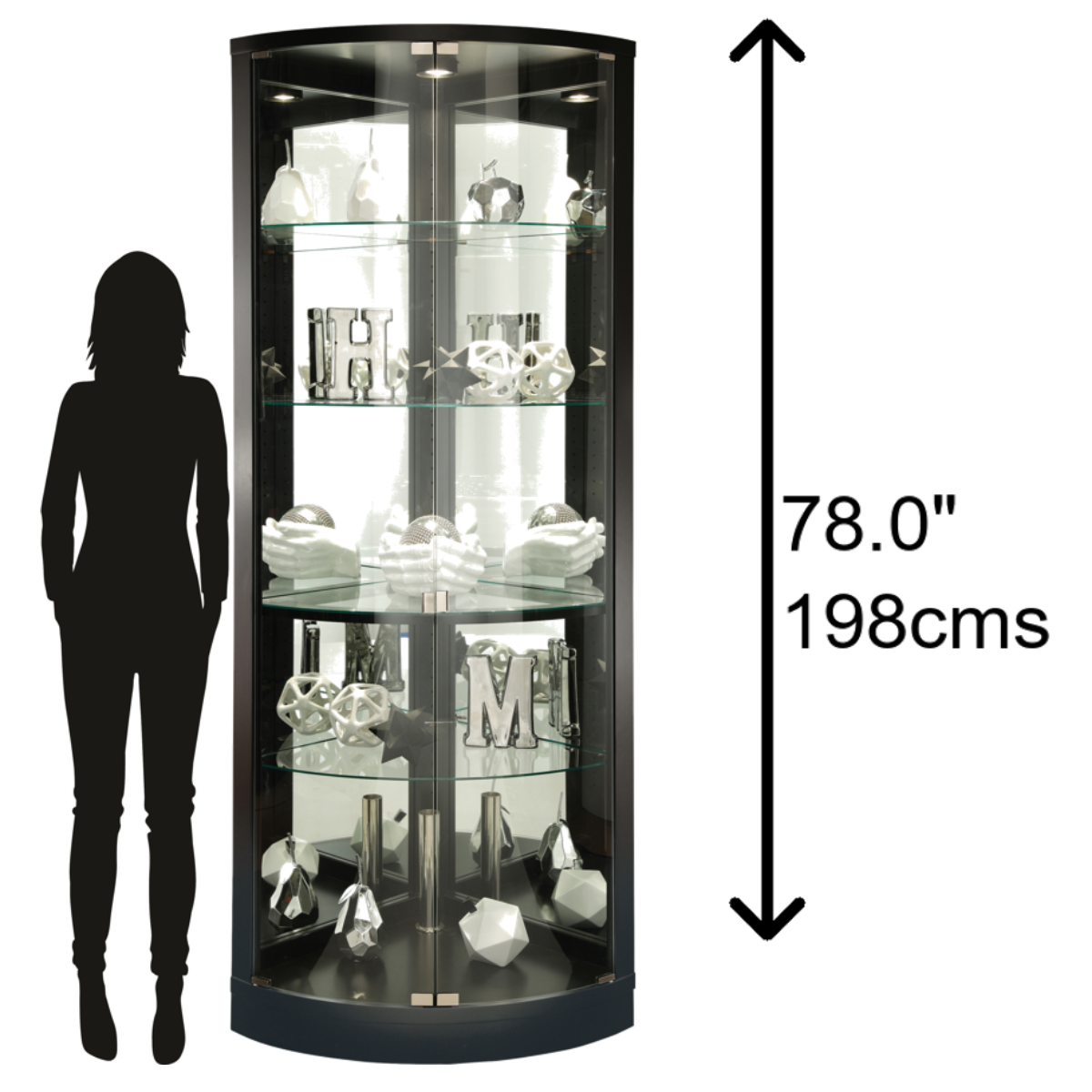 Gray corner curio cabinet deals