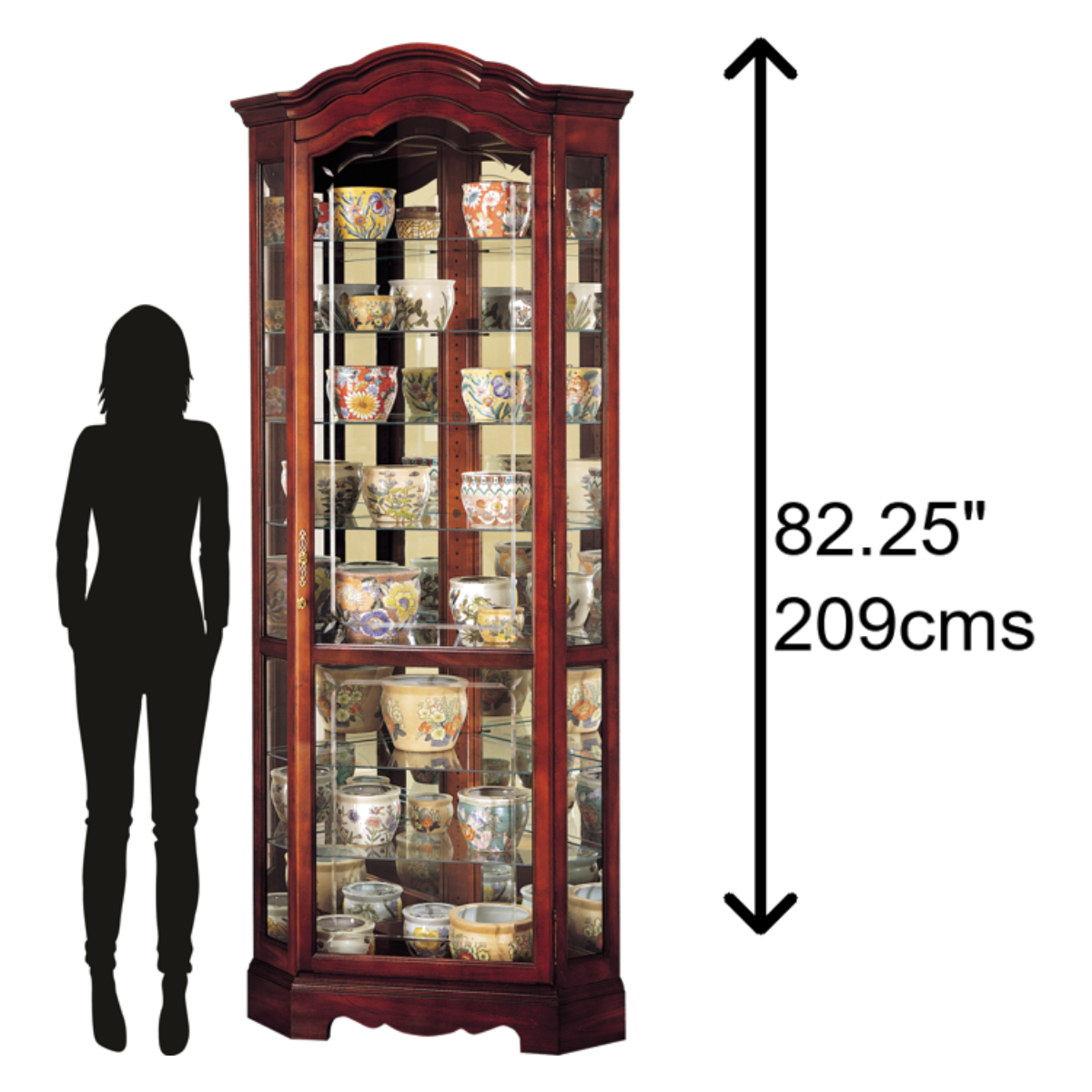 Howard Miller Jamestown Curio Cabinet 680249 scale - Home Bars USA