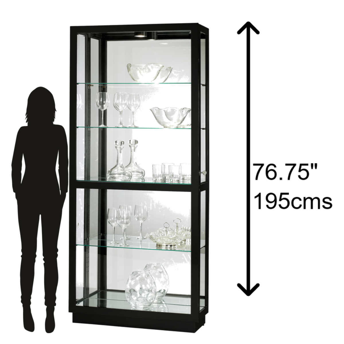 Howard Miller Jayden III Curio Cabinet 680572 scale - Home Bars USA