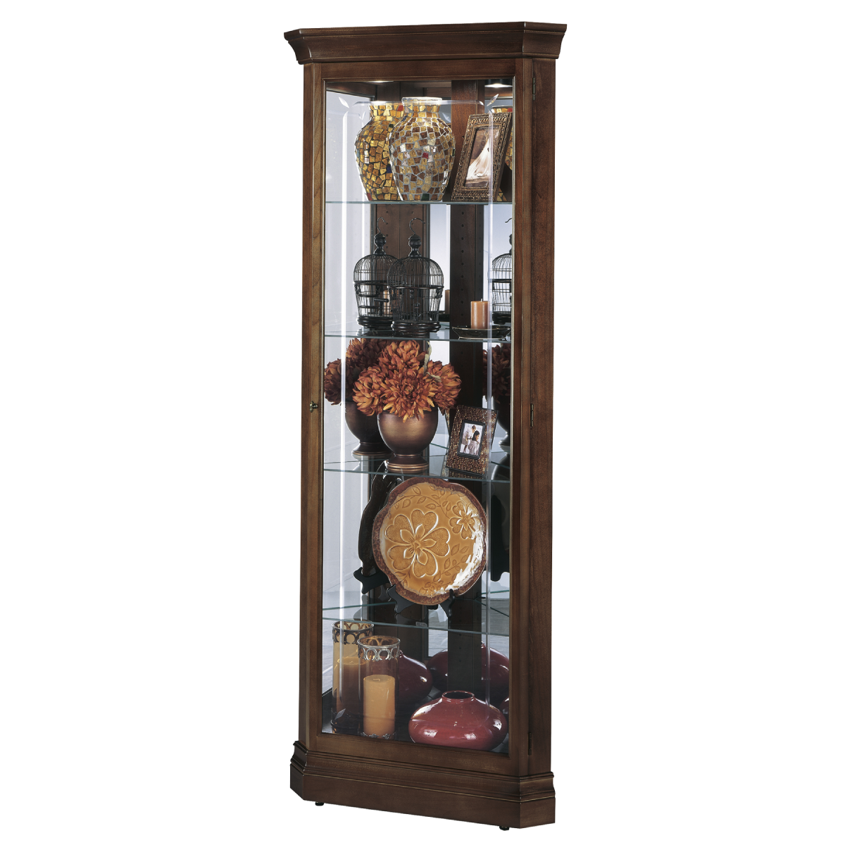 Howard Miller Jennings Corner Curio Cabinet 680346 - Home Bars USA