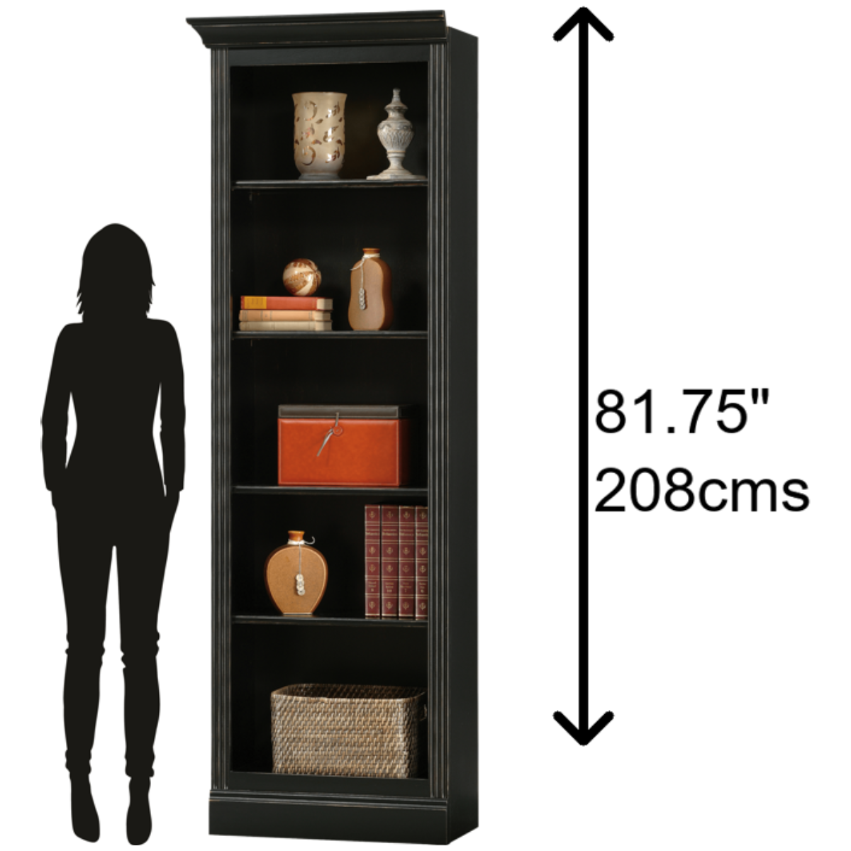 Howard Miller Left Return Bookcase 920014 scale - Home Bars USA