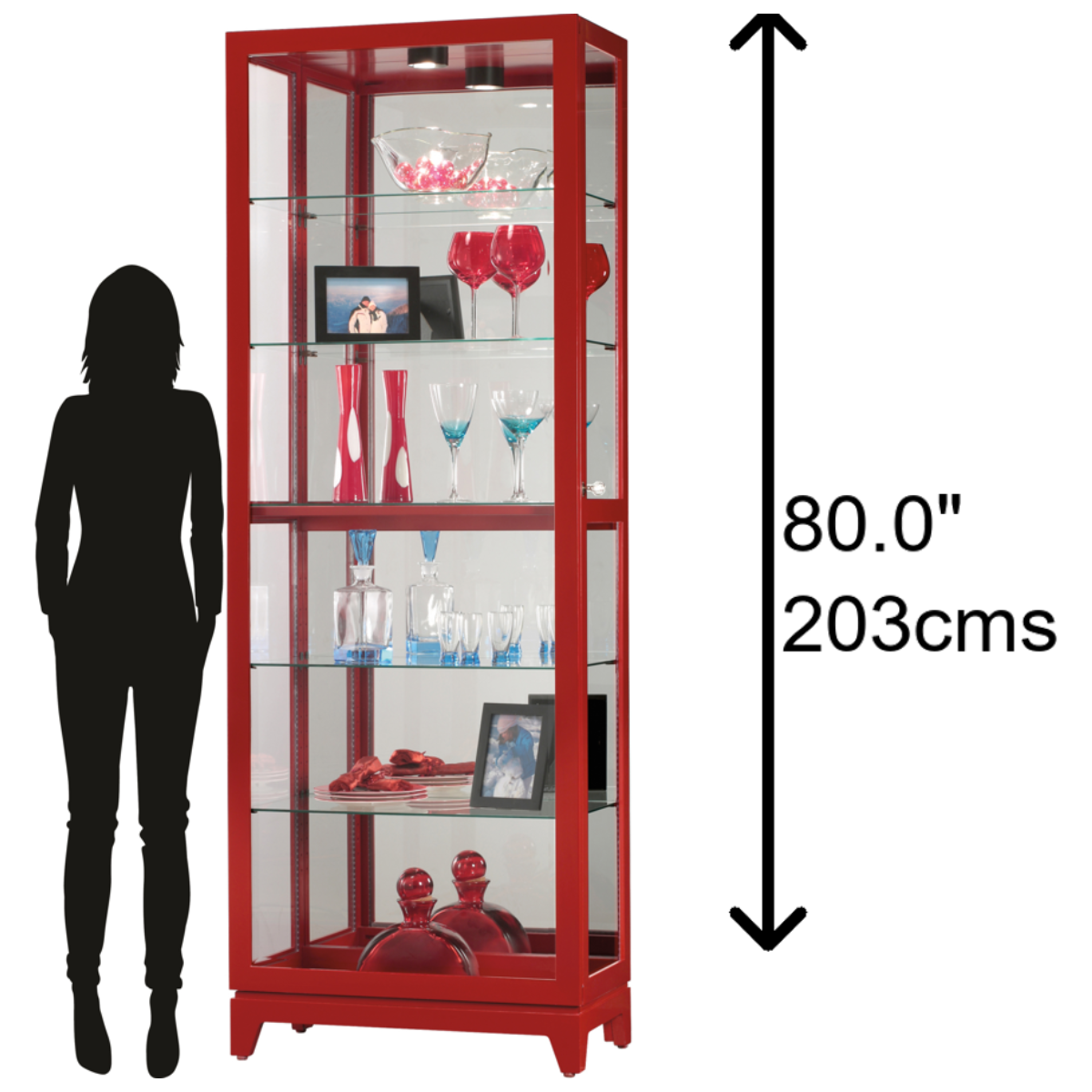 Howard Miller Luke V Curio Cabinet 680630 scale - Home Bars USA