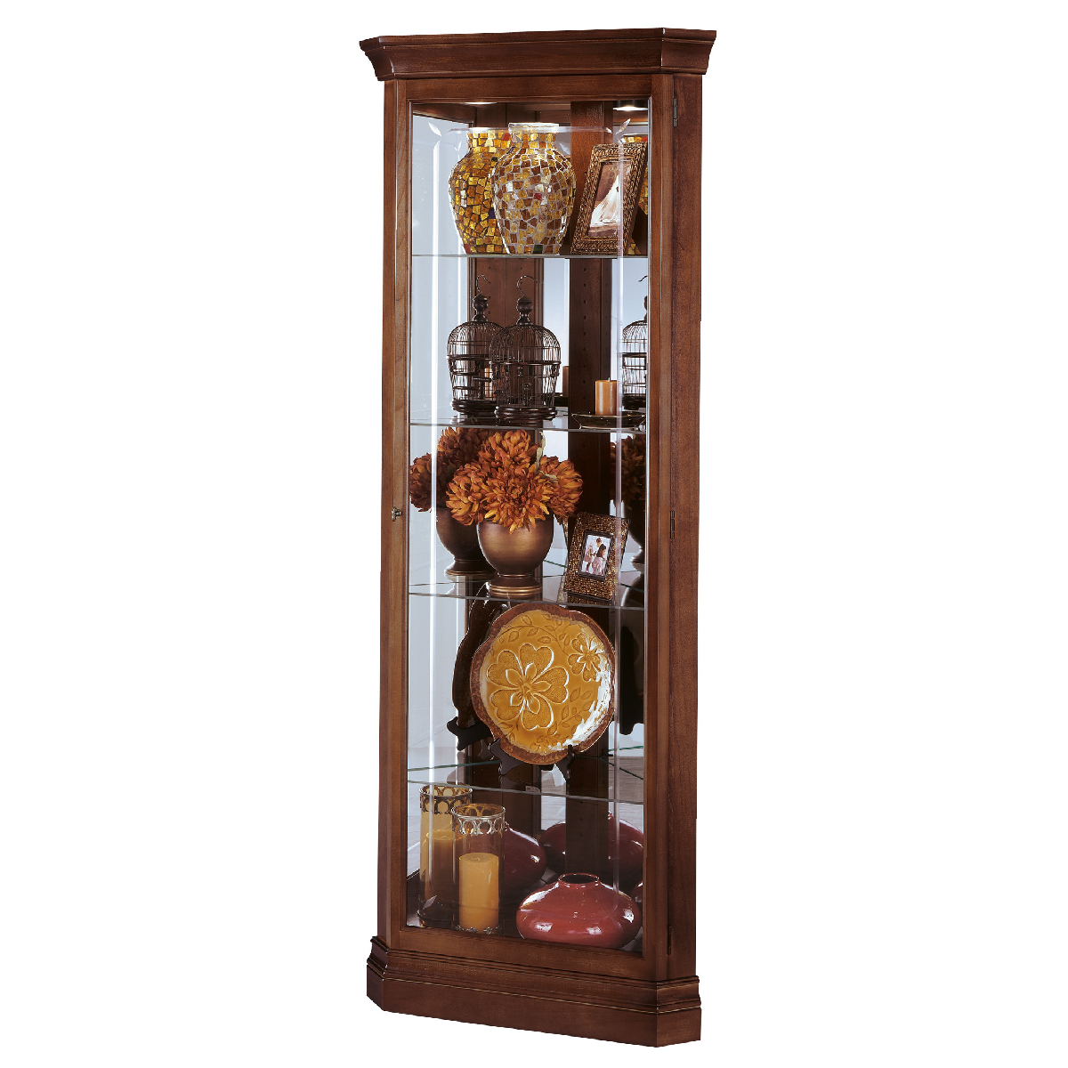 Howard Miller Lynwood Corner Curio Cabinet 680345 - Home Bars USA