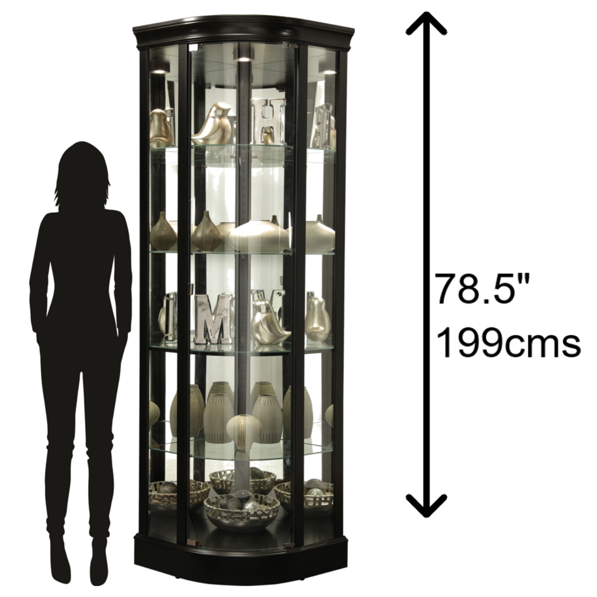 Espresso corner curio online cabinet