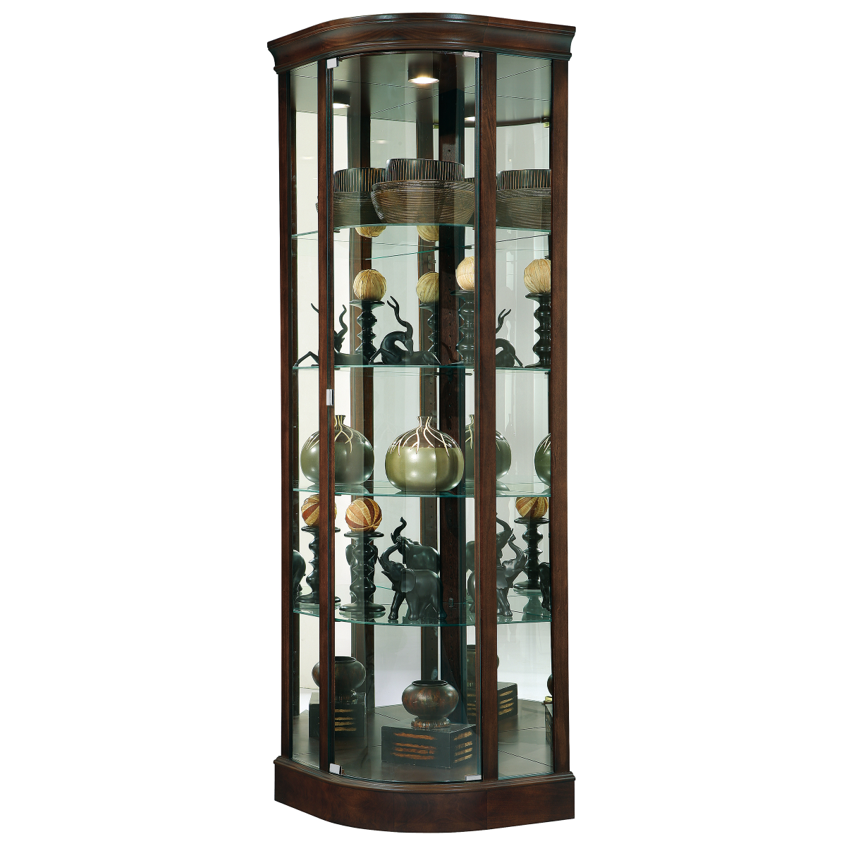 Howard Miller Marlowe III Corner Curio Cabinet 680664 - Home Bars USA
