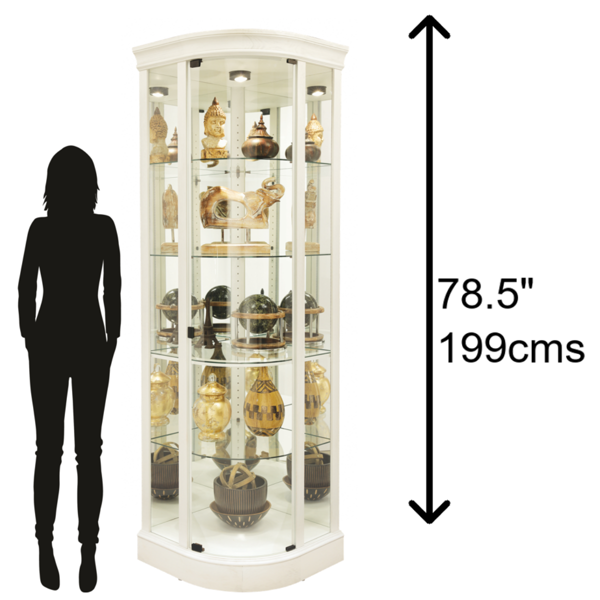 Howard Miller Marlowe IV Corner Curio Cabinet 680665 scale - Home Bars USA