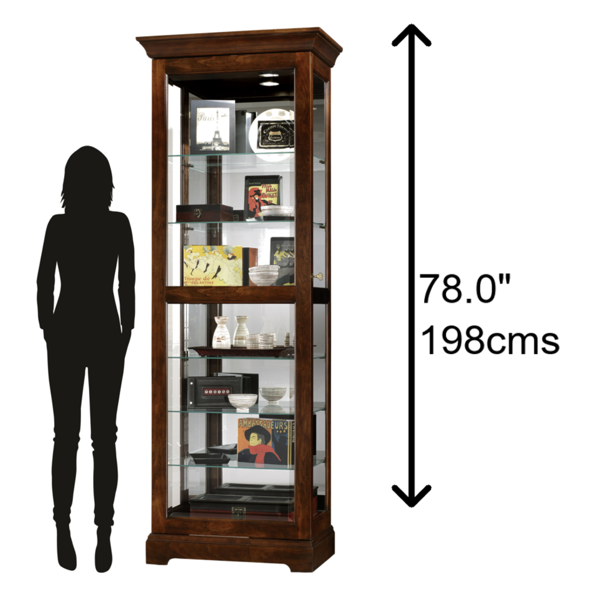 Howard Miller Martindale Curio Cabinet 680469 scale - Home Bars USA