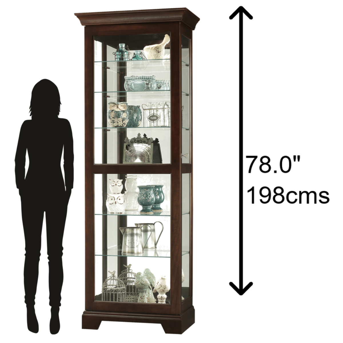 Howard Miller Martindale II Curio Cabinet 680577 scale - Home Bars USA