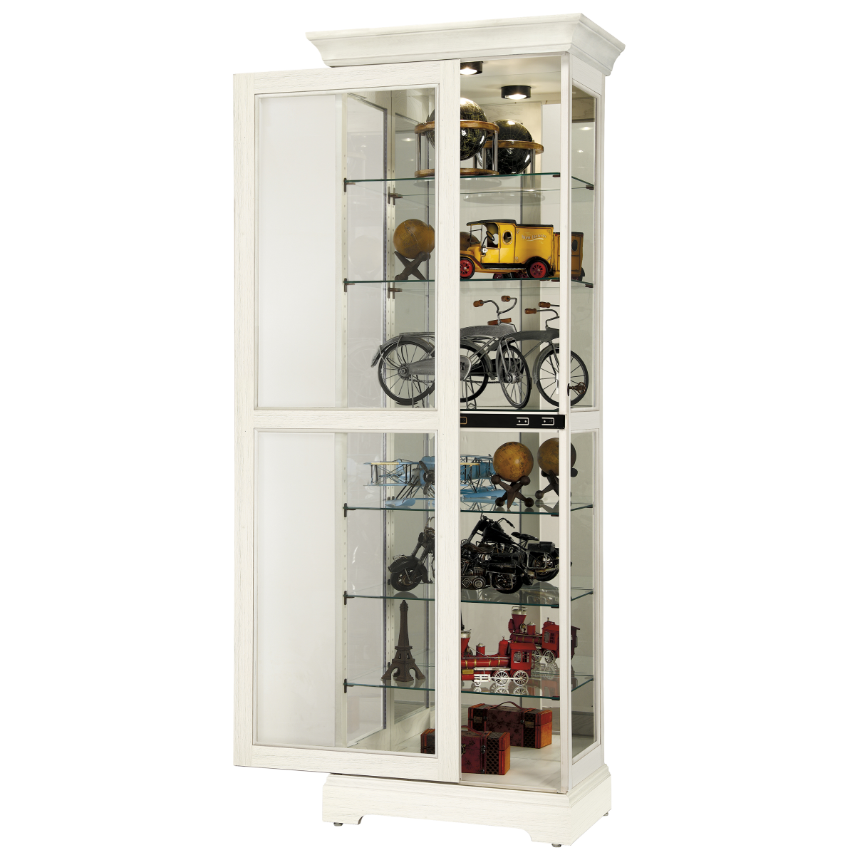 Howard Miller Martindale V Curio Cabinet 680636 with an open door - Home Bars USA