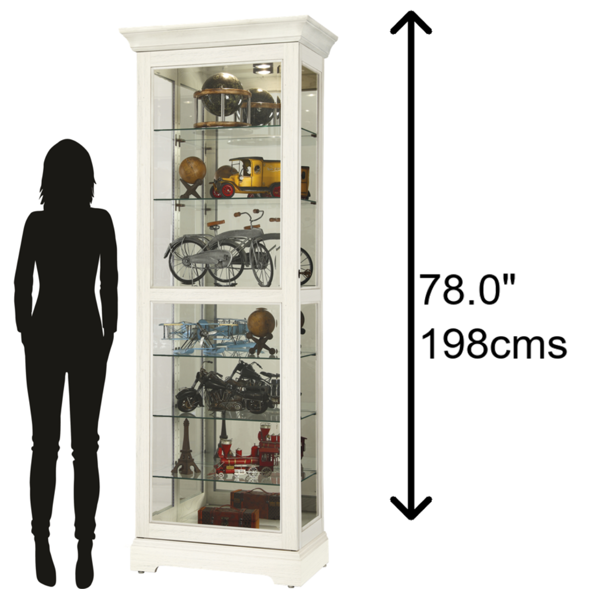Howard Miller Martindale V Curio Cabinet 680636 scale - Home Bars USA