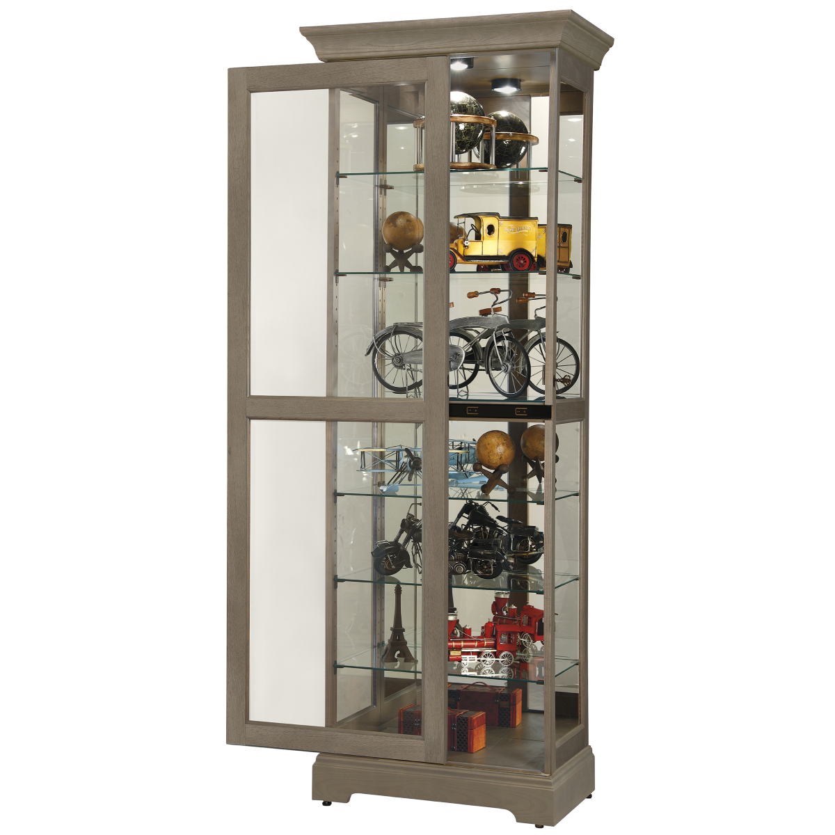 Howard Miller Martindale VI Curio Cabinet 680637 with an open door - Home Bars USA