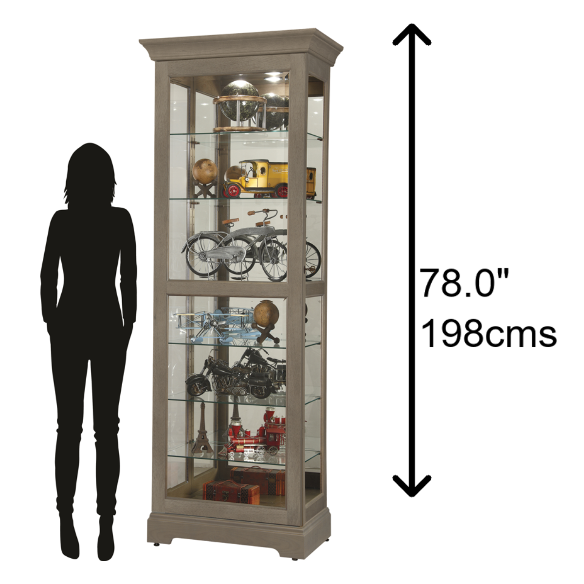 Howard Miller Martindale VI Curio Cabinet 680637 scale - Home Bars USA