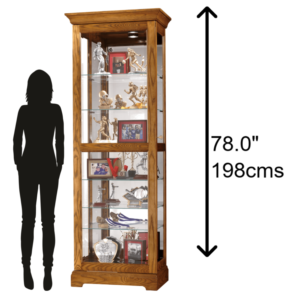 Howard Miller Moorland Curio Cabinet 680471 scale - Home Bars USA