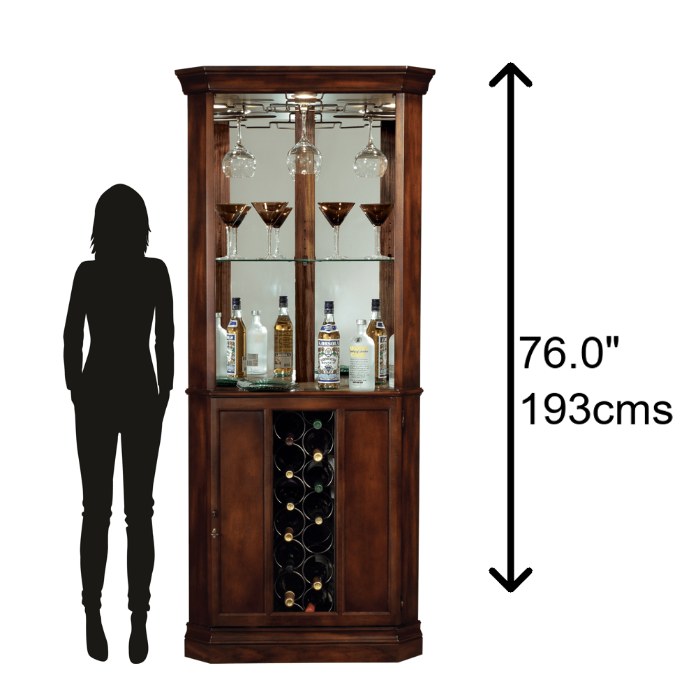 Howard Miller Piedmont Corner Wine &amp; Bar Cabinet 690000 scale - Home Bars USA