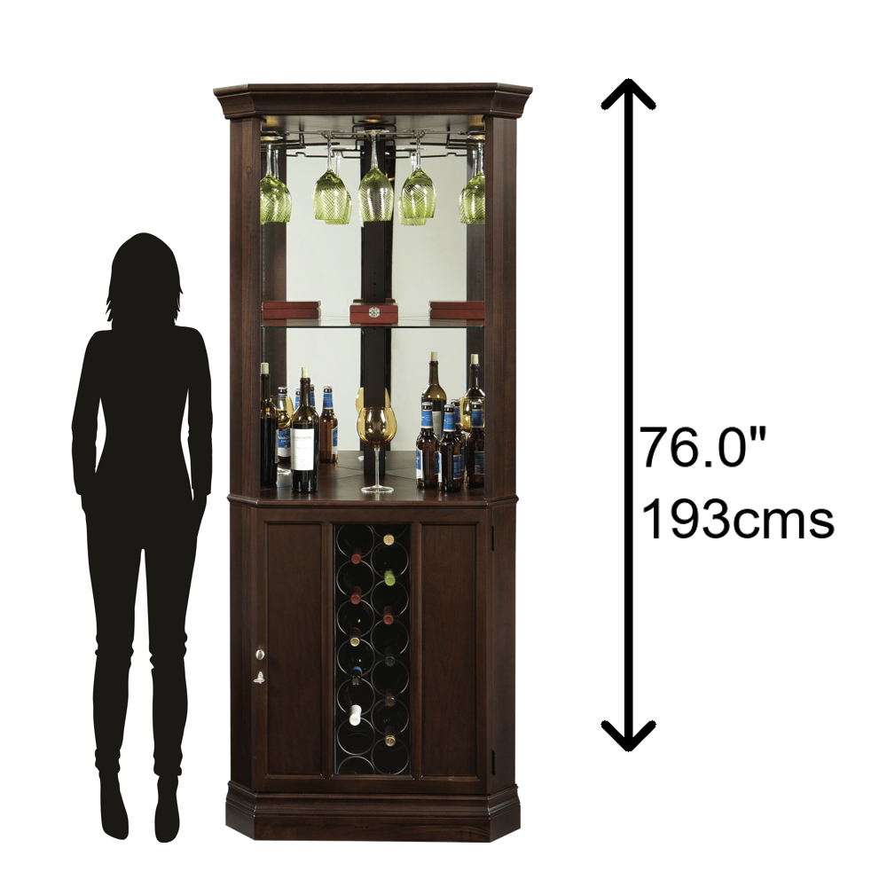 Howard Miller Piedmont III Corner Wine &amp; Bar Cabinet 690007 scale - Home Bars USA