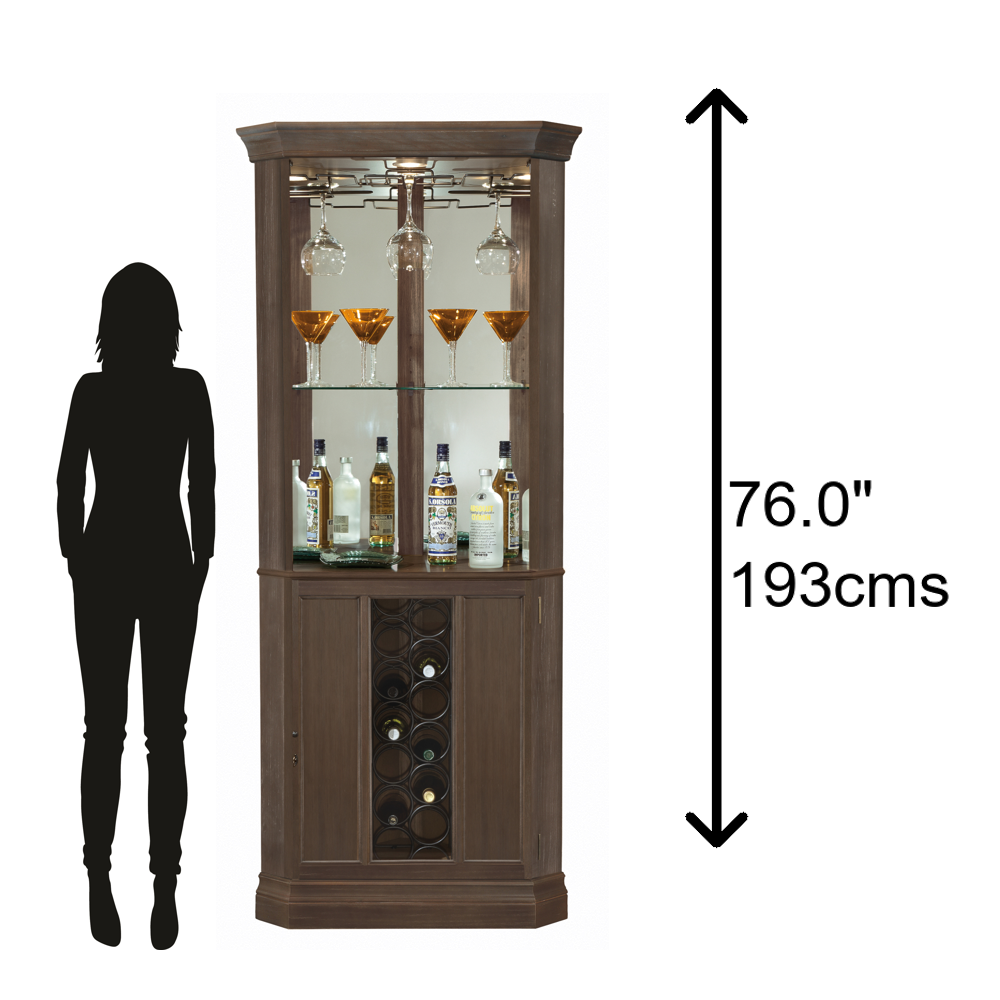 Howard Miller Piedmont IV Corner Wine &amp; Bar Cabinet 690045 scale - Home Bars USA