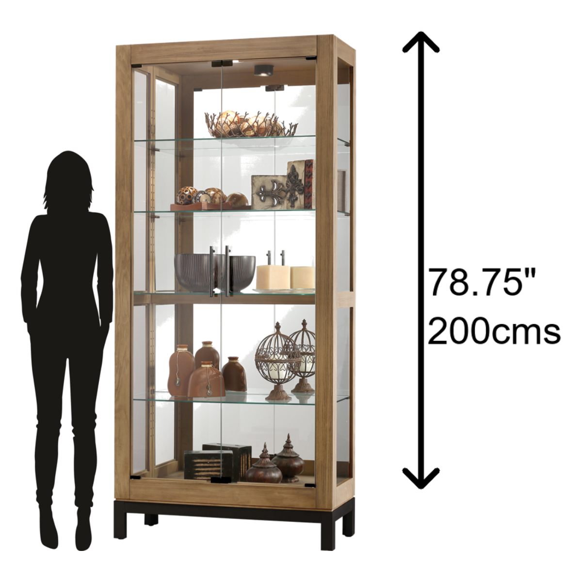 Howard Miller Quinn Curio Cabinet 680598 scale - Home Bars USA