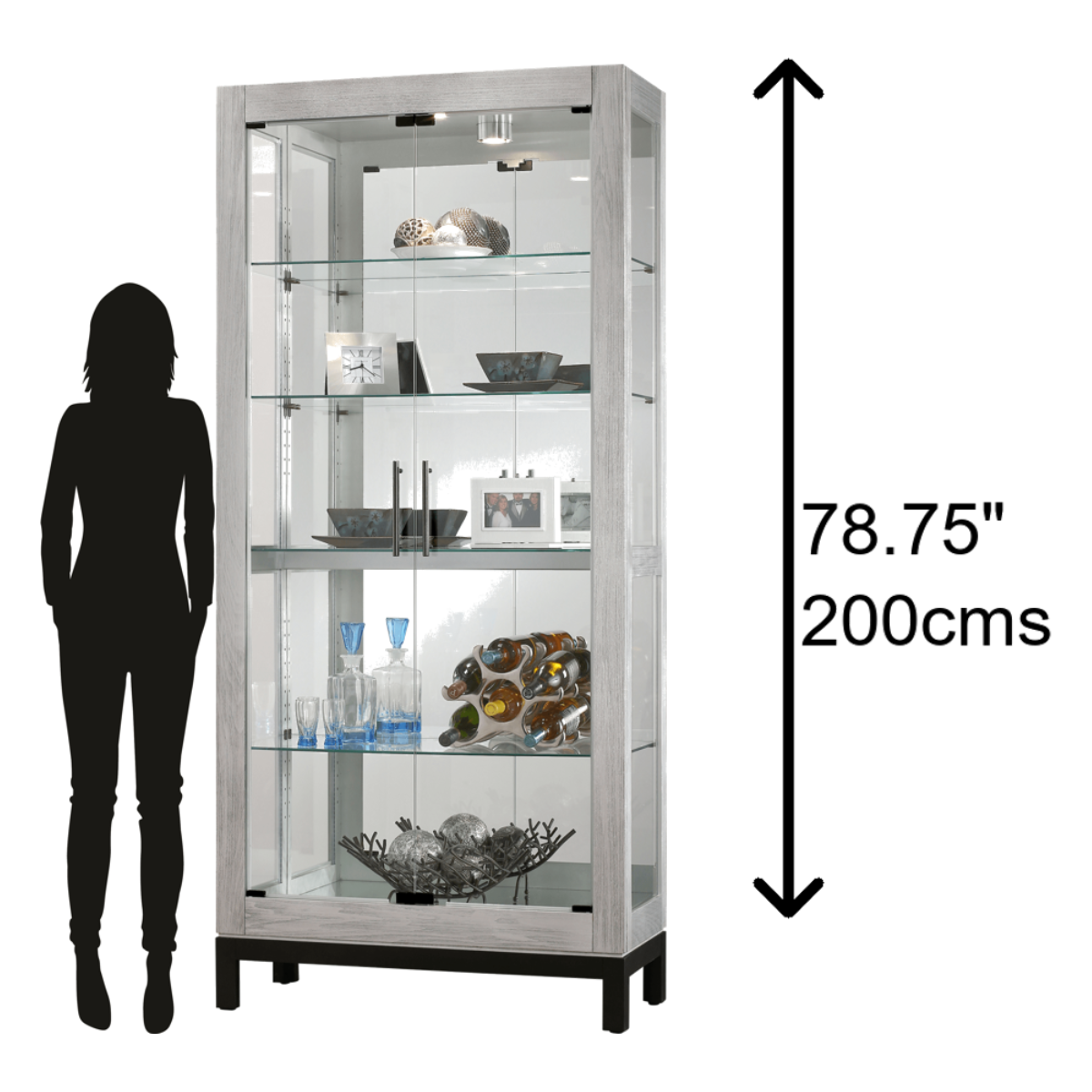 Howard Miller Quinn II Curio Cabinet 680599 scale - Home Bars USA