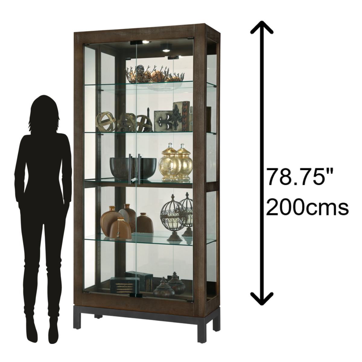 Howard Miller Quinn III Curio Cabinet 680680 scale - Home Bars USA