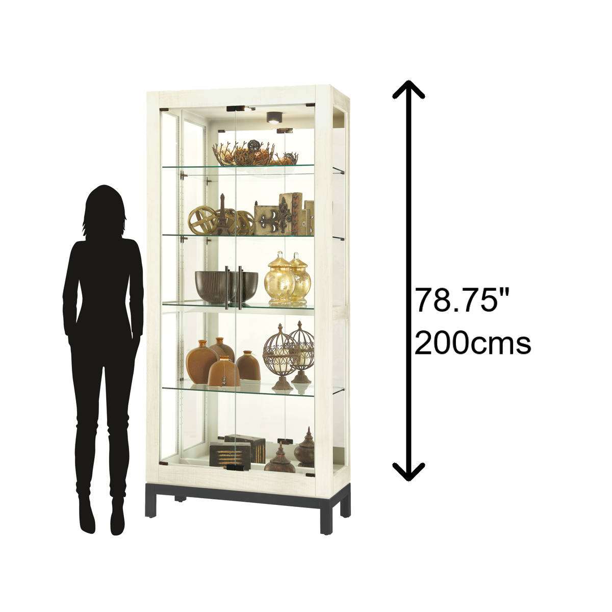 Howard Miller Quinn IV Quinn Curio Cabinet 680681 scale - Home Bars USA