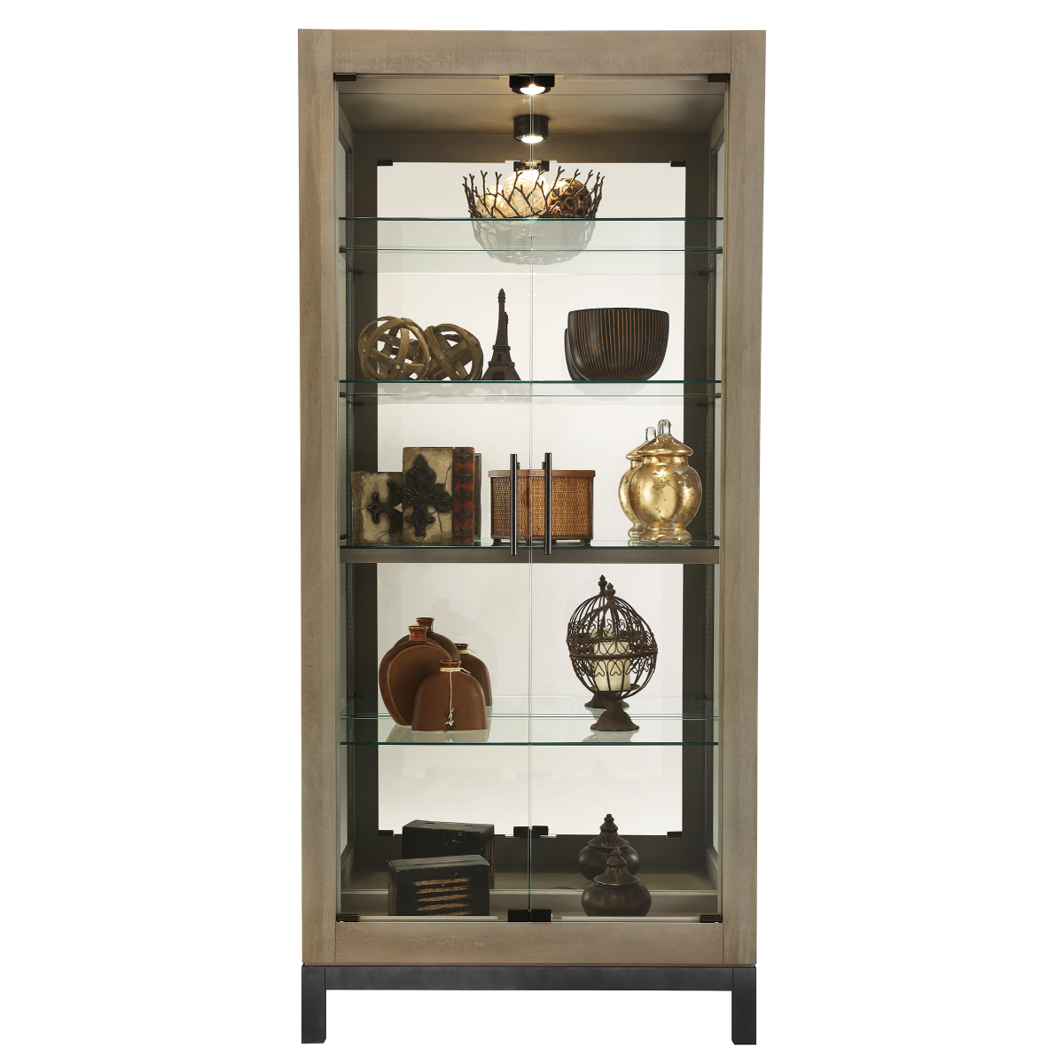 Howard Miller Quinn V Curio Cabinet 680682 front view - Home Bars USA