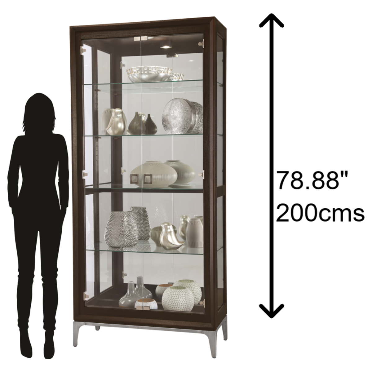 Howard Miller Sheena Curio Cabinet 680692 scale - Home Bars USA