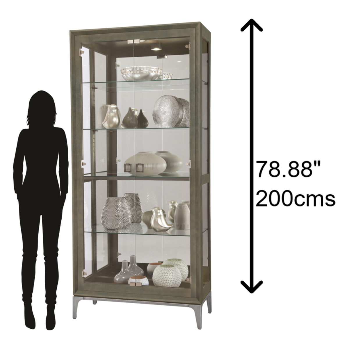 Howard Miller Sheena III Curio Cabinet 680694 scale - Home Bars USA