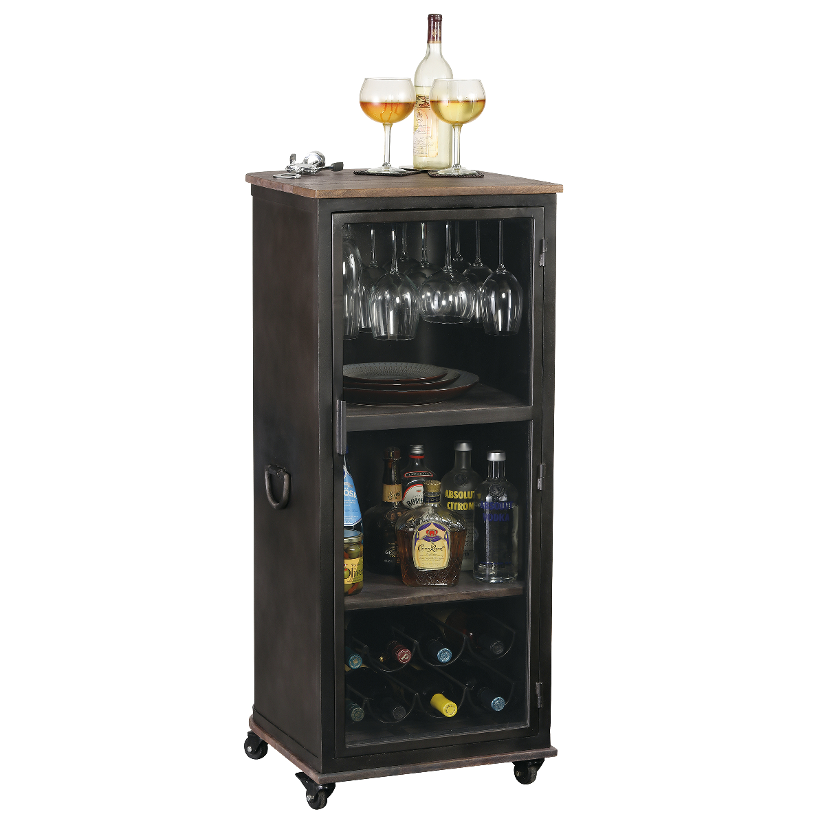Howard Miller Stir Stick Wine & Bar Cabinet 695272 front view - Home Bars USA