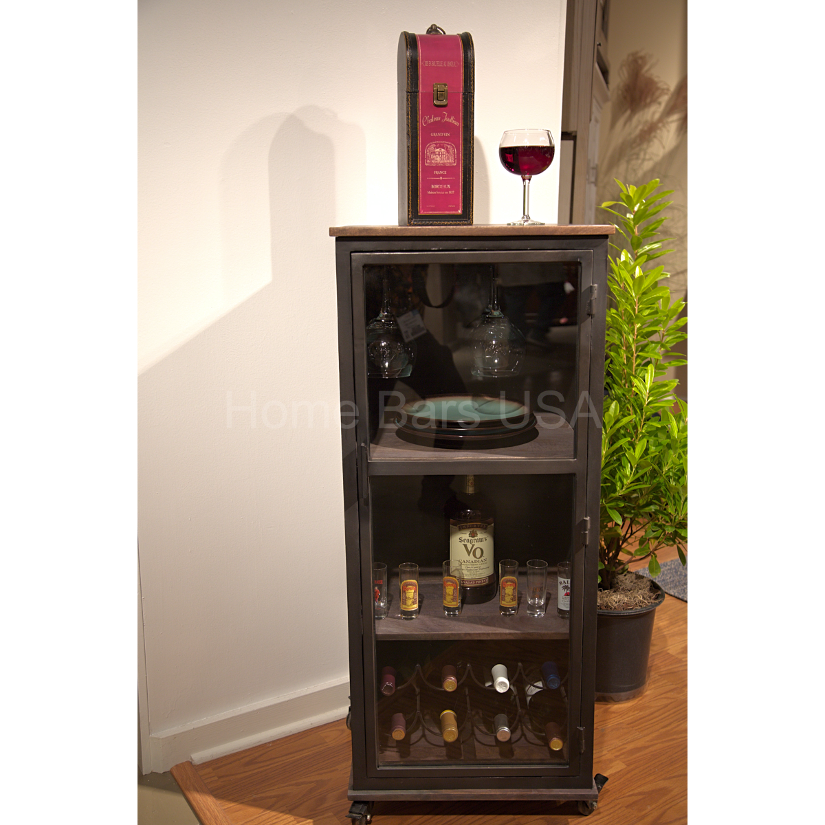 Howard Miller Stir Stick Wine &amp; Bar Cabinet 695272 real photo of the bar front showing details - Home Bars USA