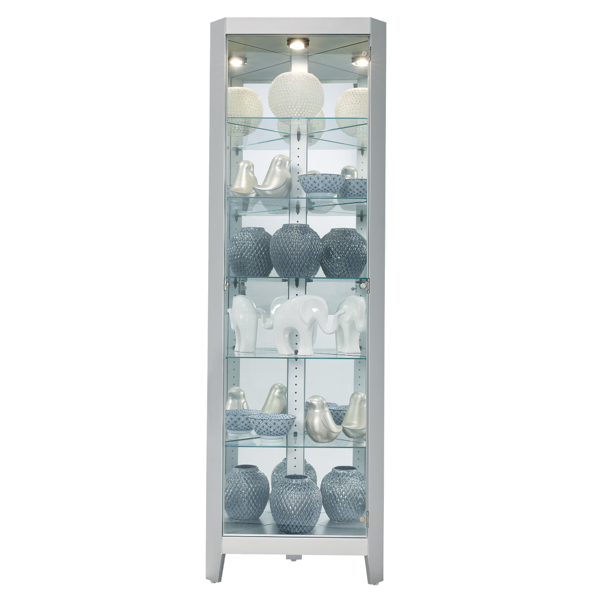 Howard Miller Tamsin II Corner Curio Cabinet 680721 front view - Home Bars USA