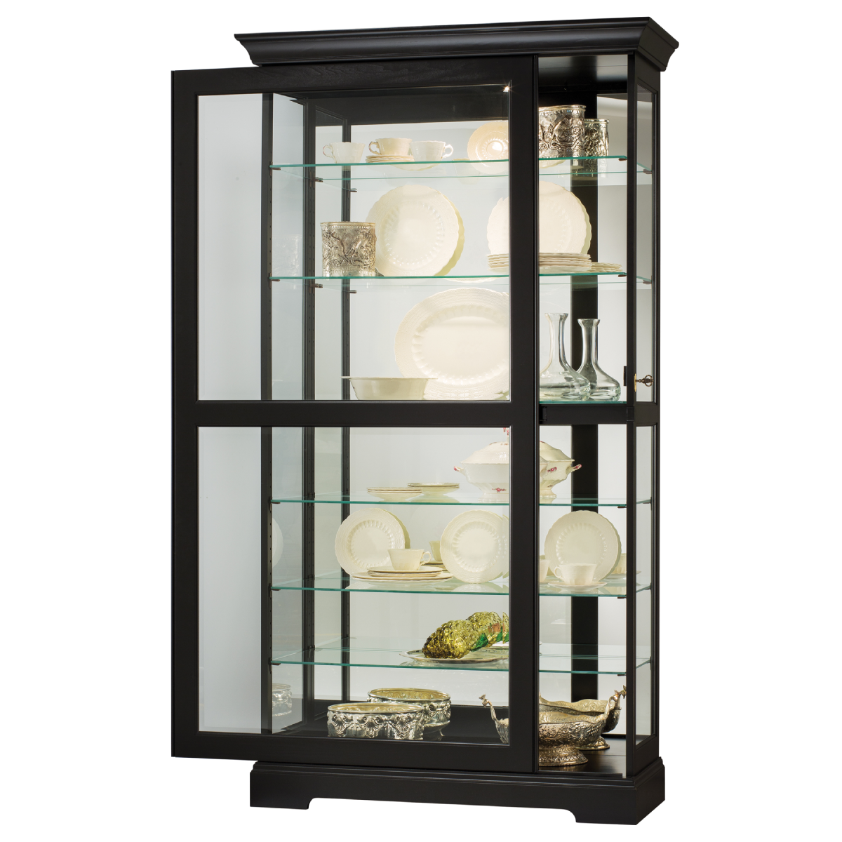 Howard Miller Tyler II Curio Cabinet 680538 with an open door - Home Bars USA