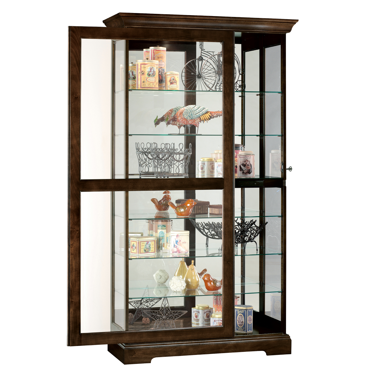 Howard Miller Tyler III Curio Cabinet 680536 with an open door - Home Bars USA