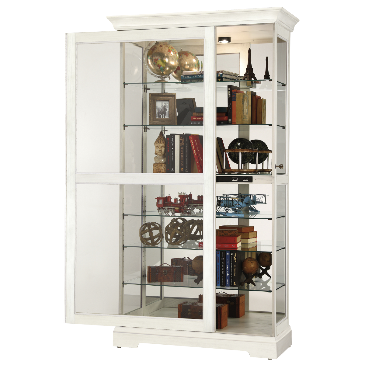Howard Miller Tyler IV Curio Cabinet 680639 with an open door - Home Bars USA