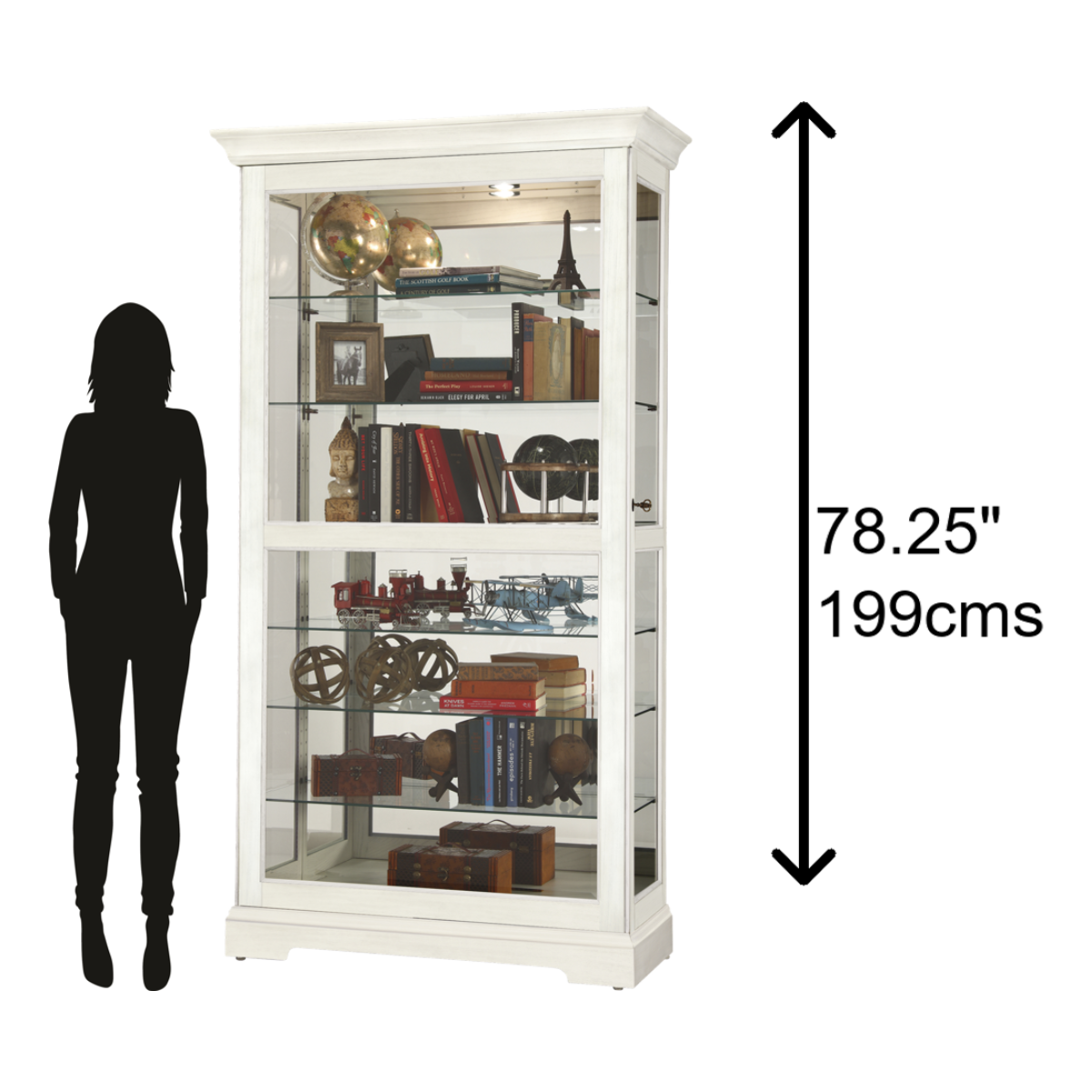Howard Miller Tyler IV Curio Cabinet 680639 scale - Home Bars USA