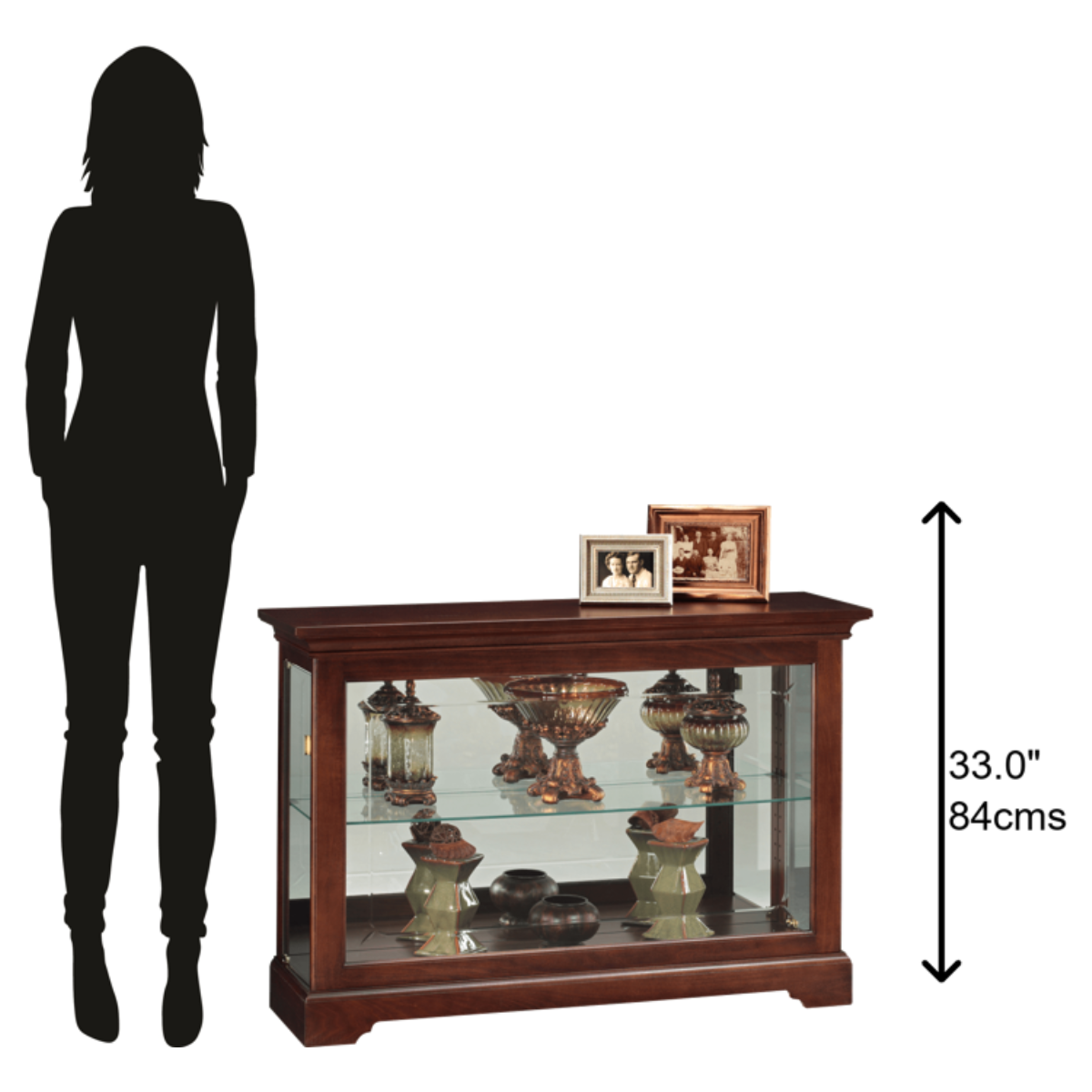 Howard Miller Underhill Curio Cabinet 680533 scale - Home Bars USA