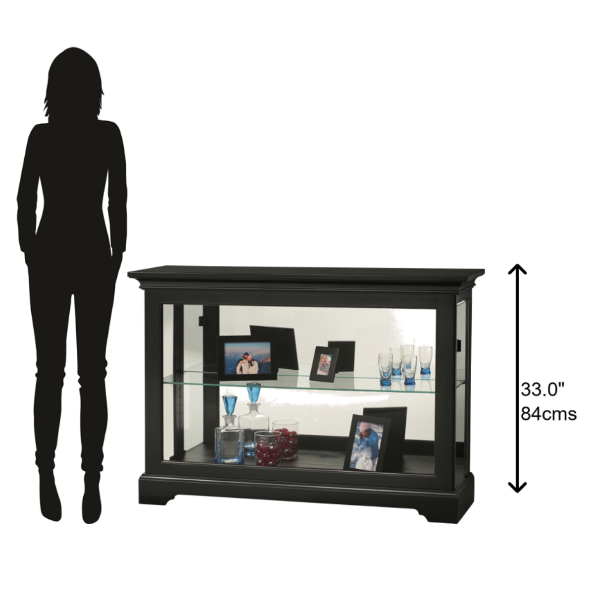 Howard Miller Underhill II Curio Cabinet 680594 scale - Home Bars USA