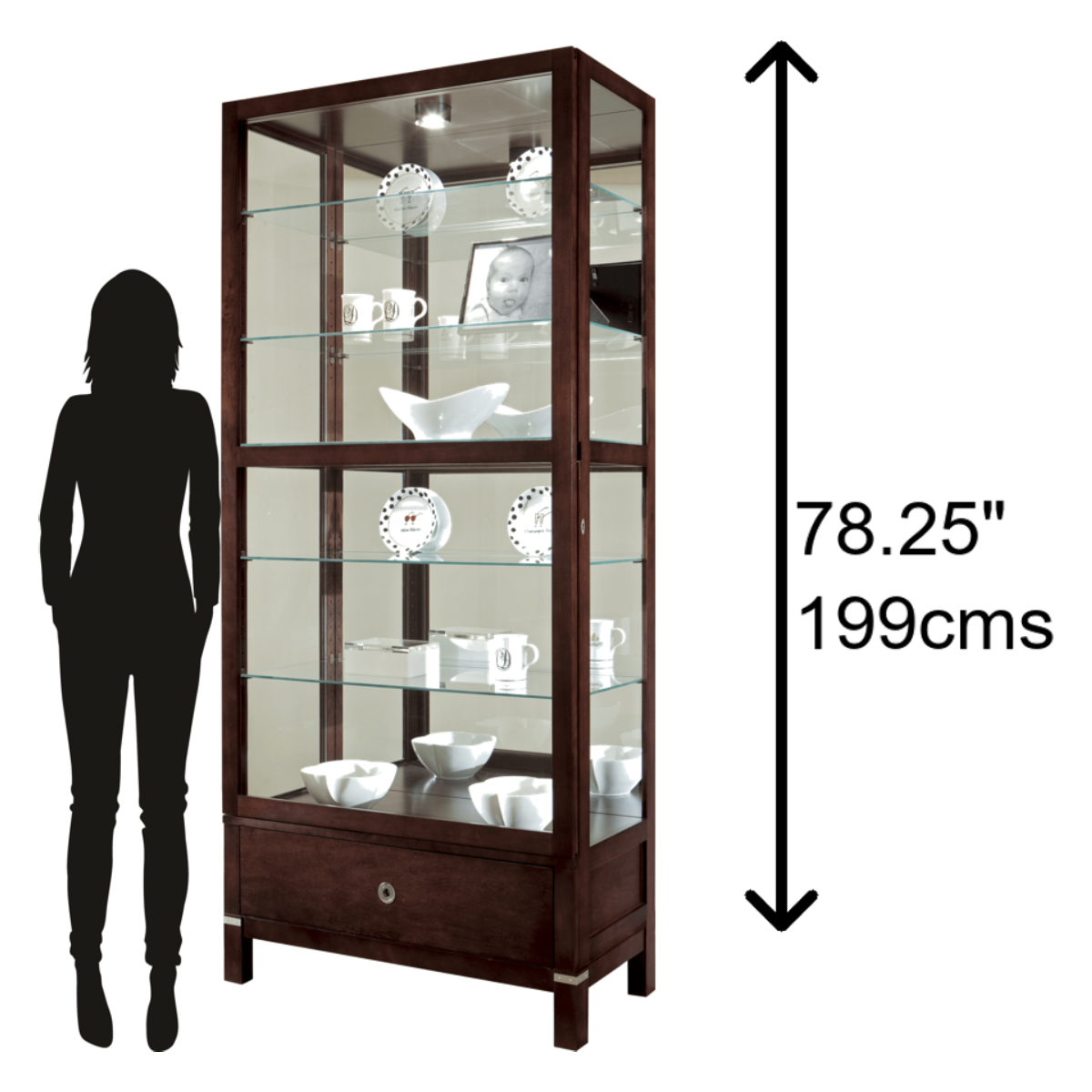 Howard Miller Williamson Curio Cabinet 680515 scale - Home Bars USA