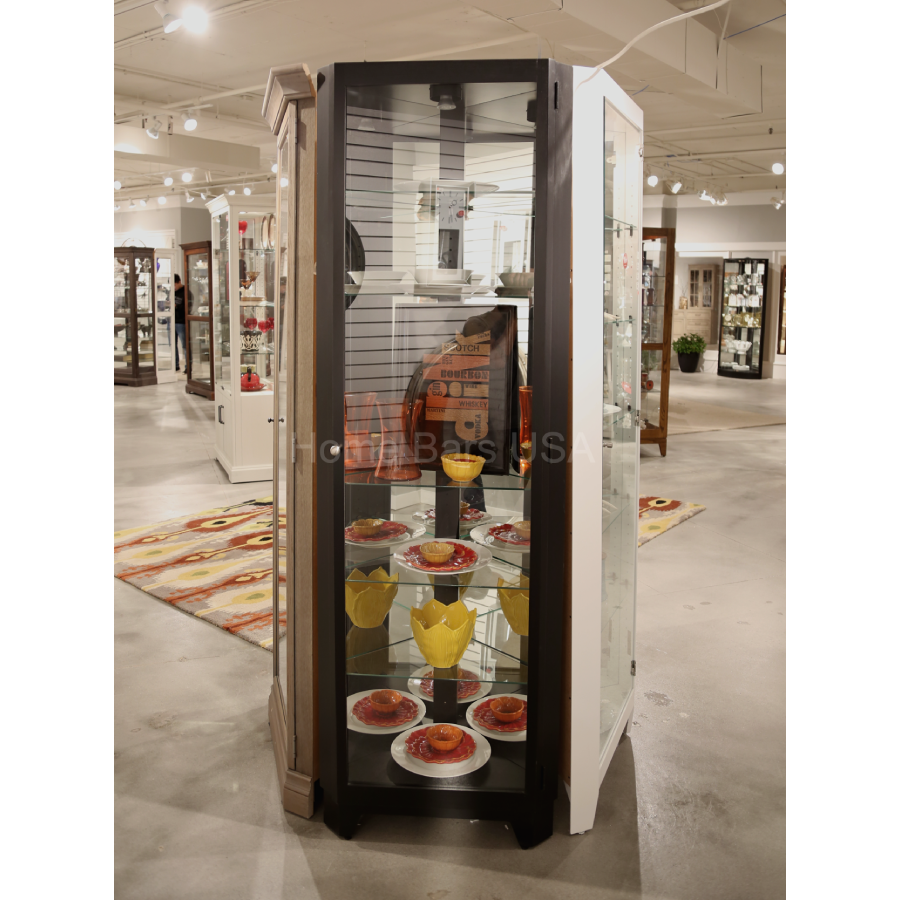 Howard Miller Melissa IV Corner Curio Cabinet 680631 real image front view - Home Bars USA