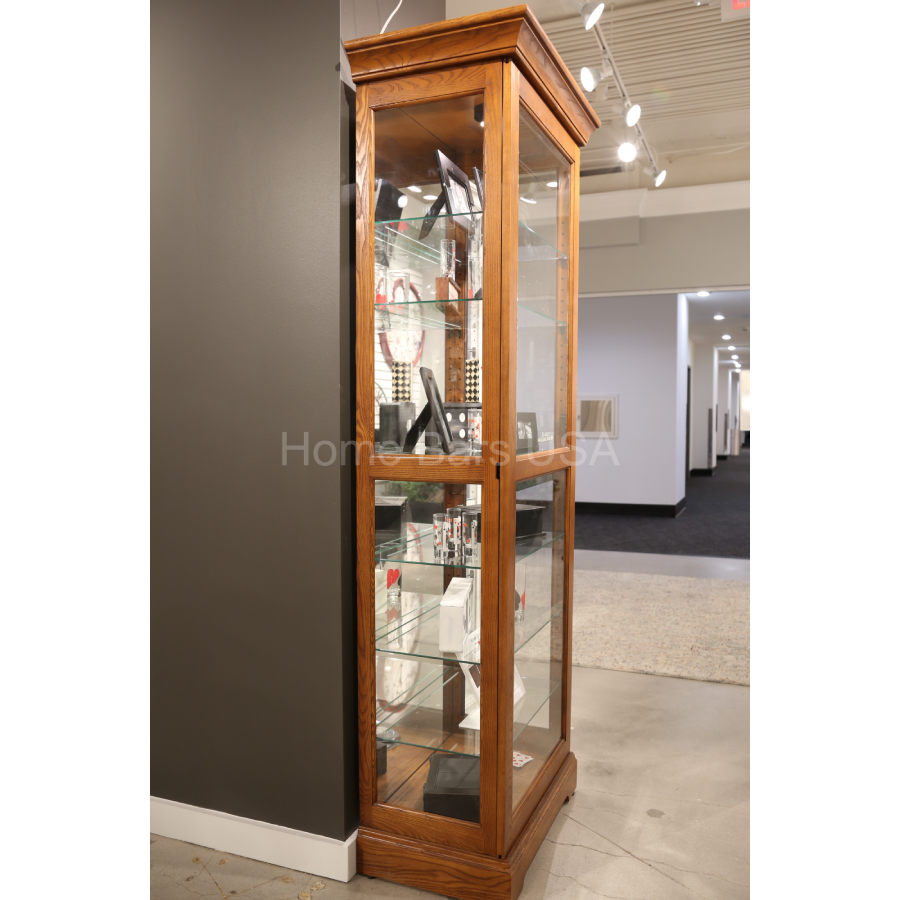 Howard Miller Moorland Curio Cabinet 680471 real image side view - Home Bars USA