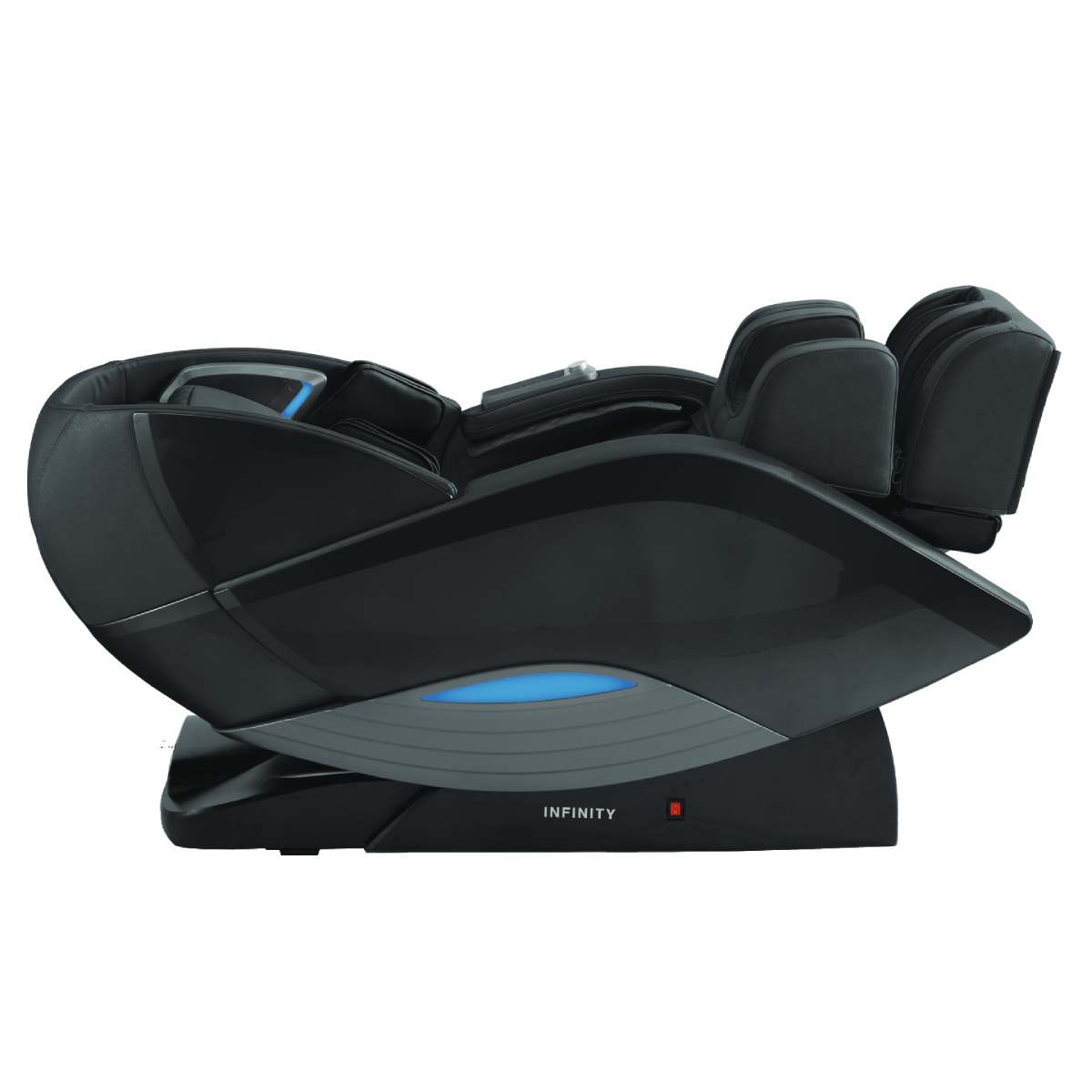 Infinity Dynasty 4D Massage Chair in Black side view reclined zero gravity - Home Bars USA