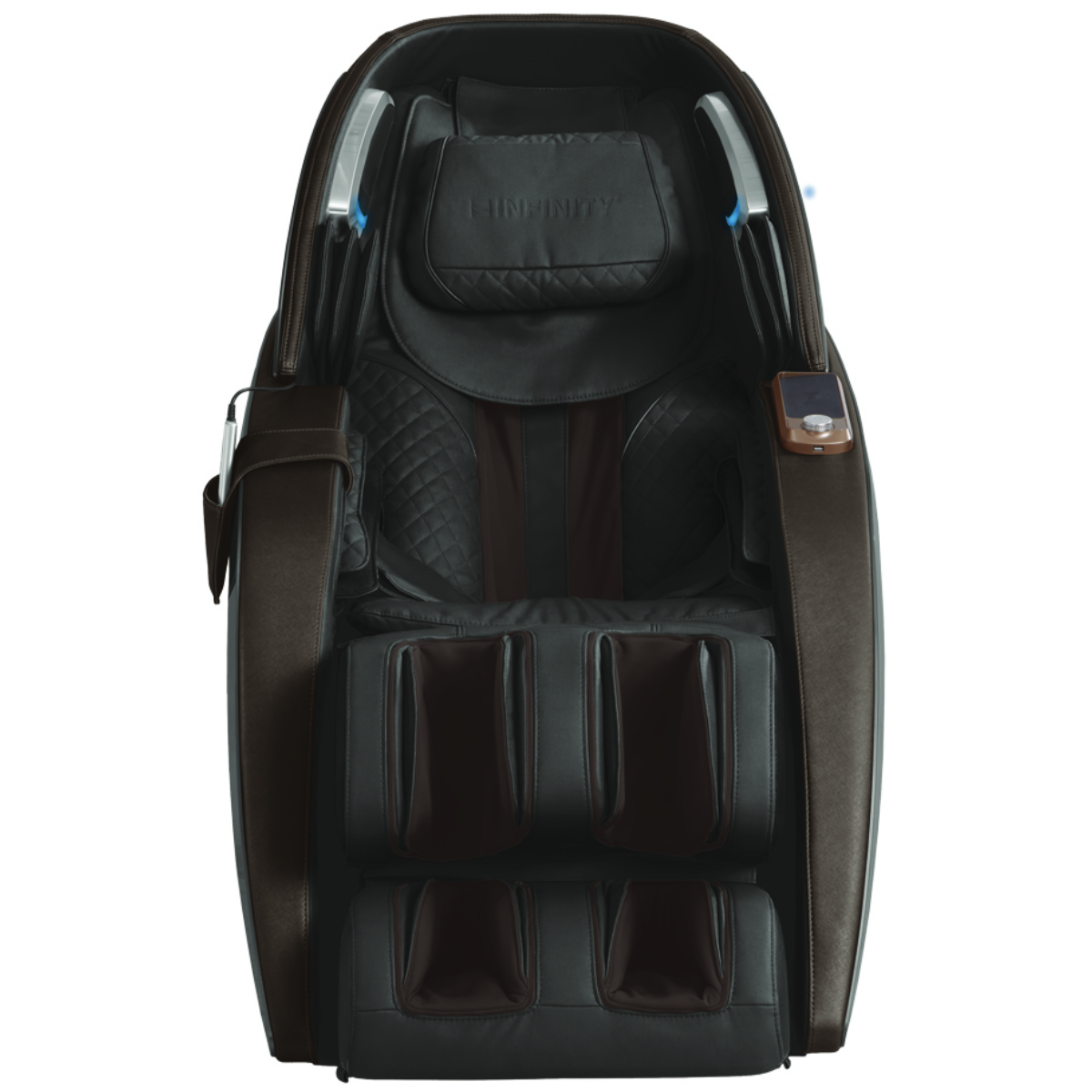 Infinity Dynasty 4D Massage Chair in Brown front view - Home Bars USA