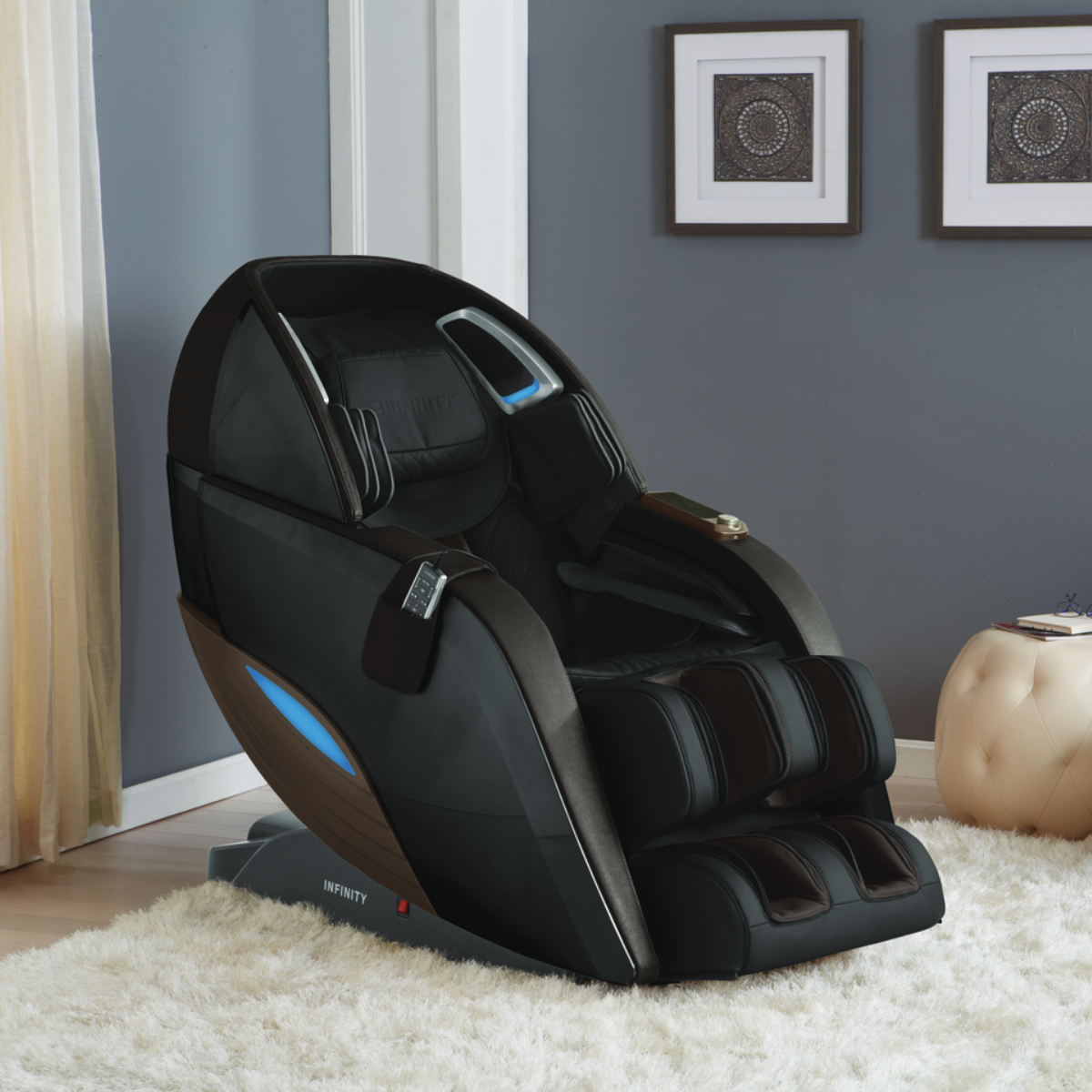 Infinity Dynasty 4D Massage Chair in Brown Home Bars USA
