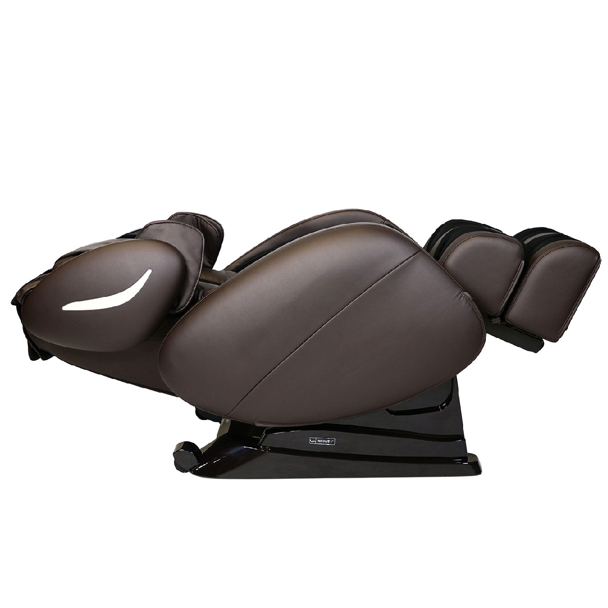 Infinity Smart Chair X3 3D/4D Massage Chair in Brown side view reclined zero gravity - Home Bars USA
