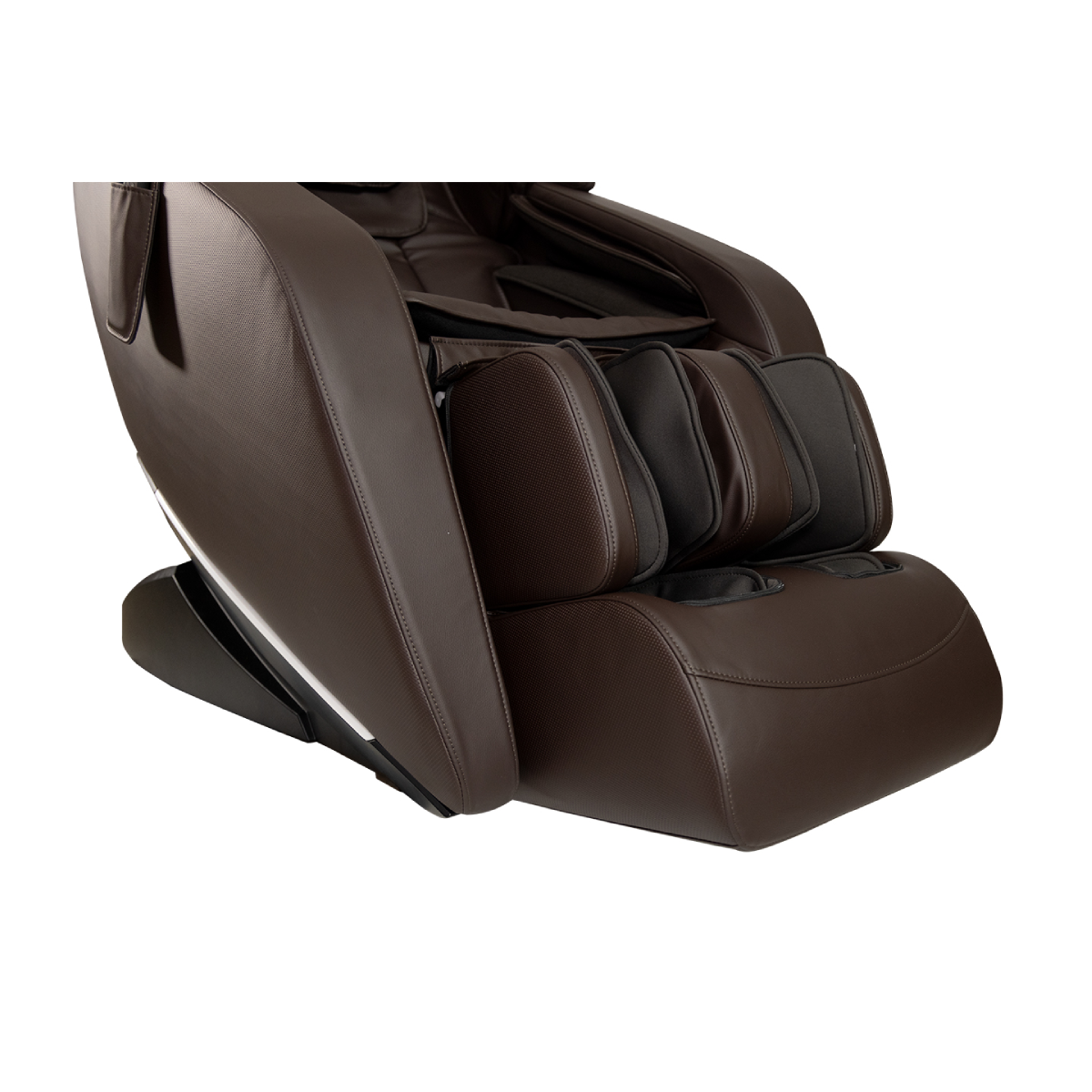 Kyota Genki Massage Chair M380 in Brown footrest close up details - Home Bars USA
