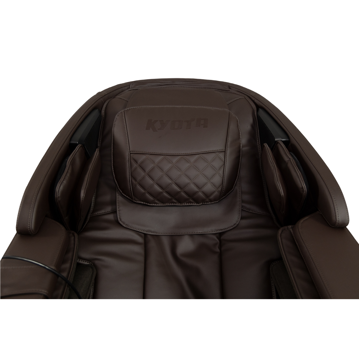 Kyota Genki Massage Chair M380 in Brown headrest close up details - Home Bars USA