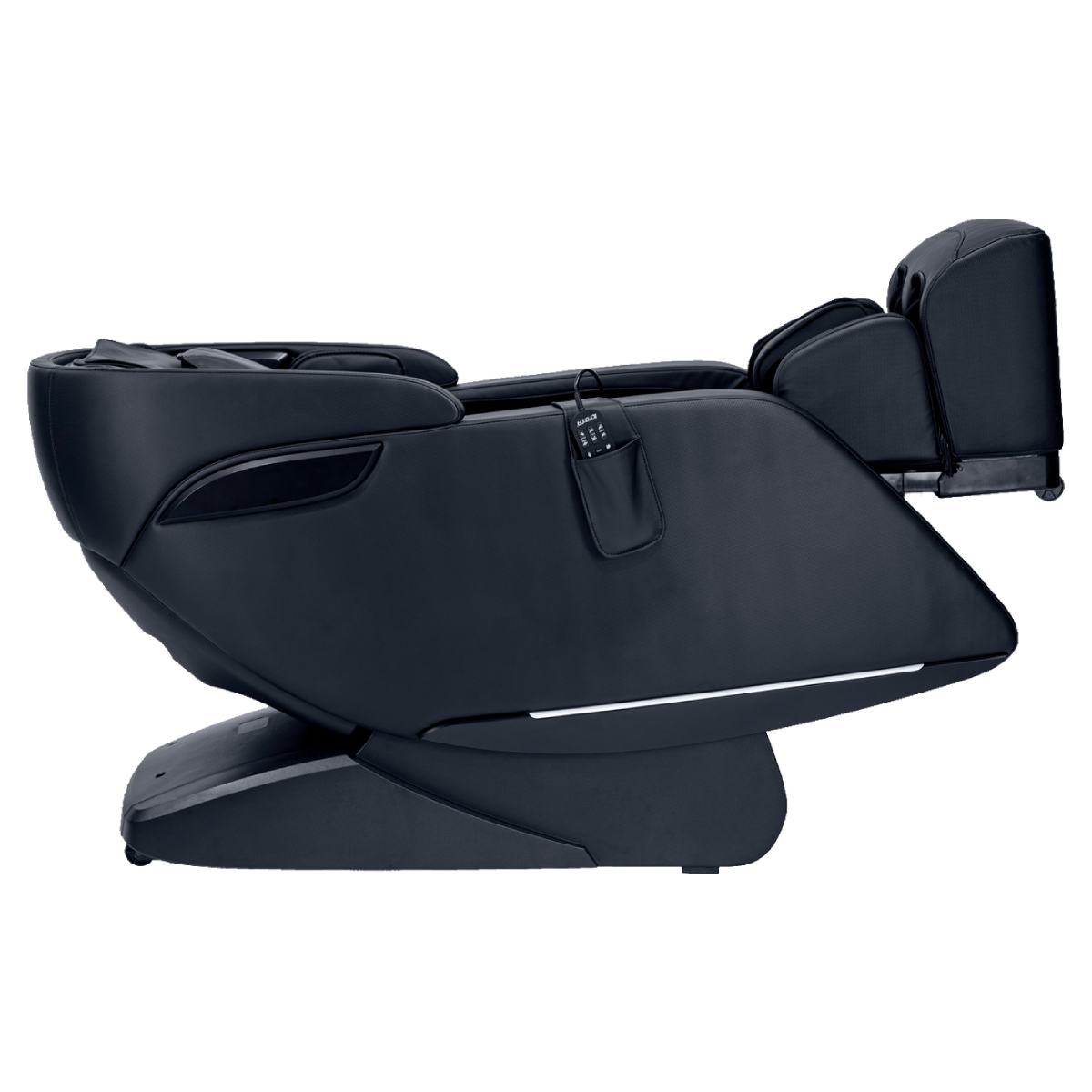 Kyota Genki Massage Chair M380 in Black side view in reclined position - Home Bars USA